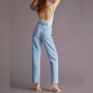 MOTHER Snacks! Jeans Double Stack Ankle Just A Nibble Wash Light Blue Size 34